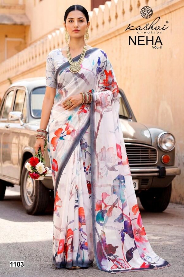 kashvi creation neha vol 11 series 1101-1108 dull moss wholesale saree Rehmat Boutique