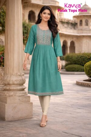 kavya palak Premium Quality VETICAN plain Fabric Umbrella Cut kurti Rehmat Boutique