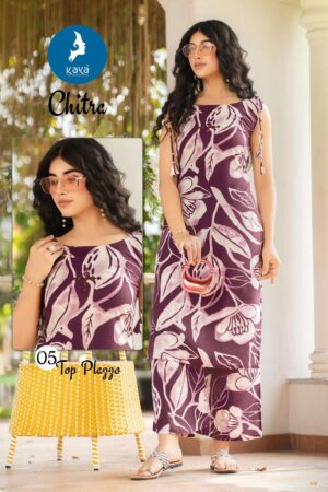 kaya chitra series 01 to 06 rayon readymade fancy co-ord sets in wholesale surat Rehmat Boutique