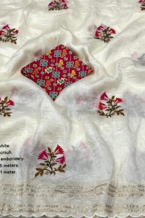 kc 669 elegance paper crush saree for womens Rehmat Boutique