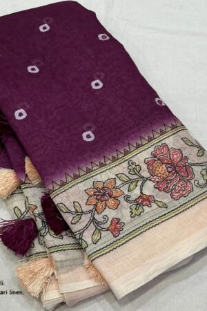 Home Rehmat Boutique Buy Ethnic Suits Online for Weddings kc 822 bandhani linen kalamkari best saree online Rehmat Boutique