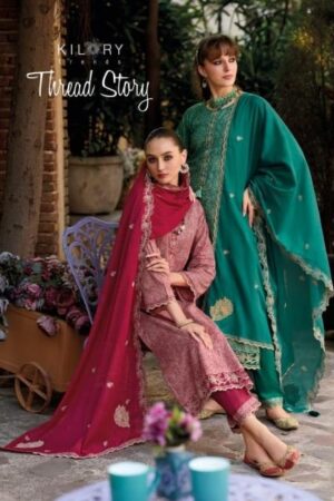 kilory trends thread story series 2421-2424 lawn cottonm wholesale suit kilory trends thread story series 2421-2424 lawn cottonm wholesale suit
