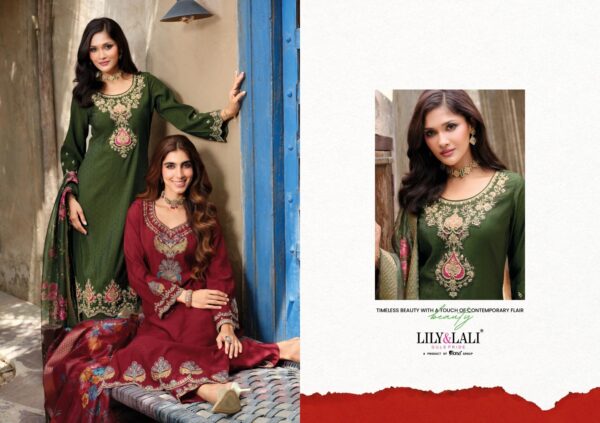 lily & lali rose series 26671 to 26674 simmer silk readymade luxurious silk suit in wholesale surat Rehmat Boutique