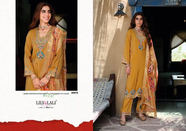 lily & lali rose series 26671 to 26674 simmer silk readymade luxurious silk suit in wholesale surat Rehmat Boutique