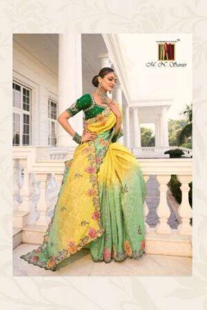 M n saree shahi poshak vol 3 series 7801-7809 crape jacquard wholesale saree Rehmat Boutique