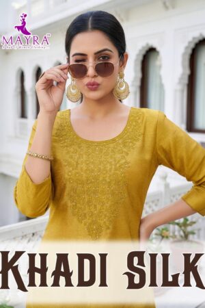 mayra fashion khadi silk series 92033 to 92040 full stitch cotton suit in wholesale surat Rehmat Boutique