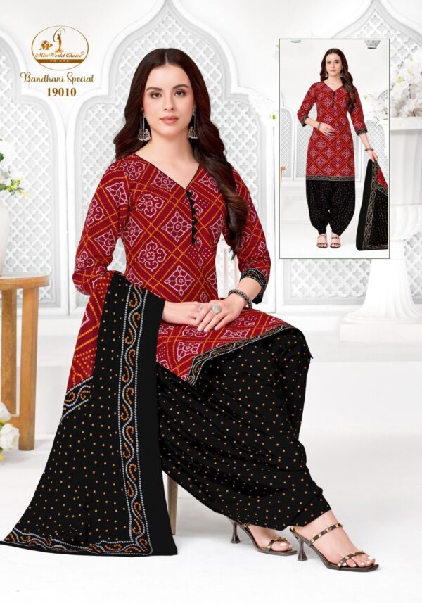 Miss World Bandhani Special Vol-19 series 19001-19010 pure cotton readymade suit Rehmat Boutique
