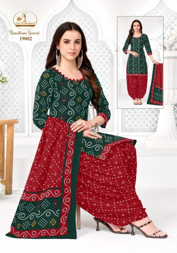 Miss World Bandhani Special Vol-19 series 19001-19010 pure cotton readymade suit Rehmat Boutique