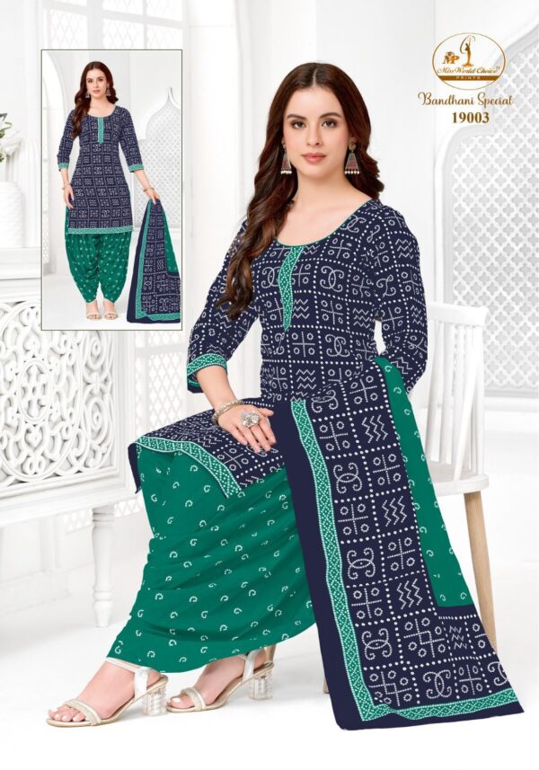 Miss World Bandhani Special Vol-19 series 19001-19010 pure cotton readymade suit Rehmat Boutique