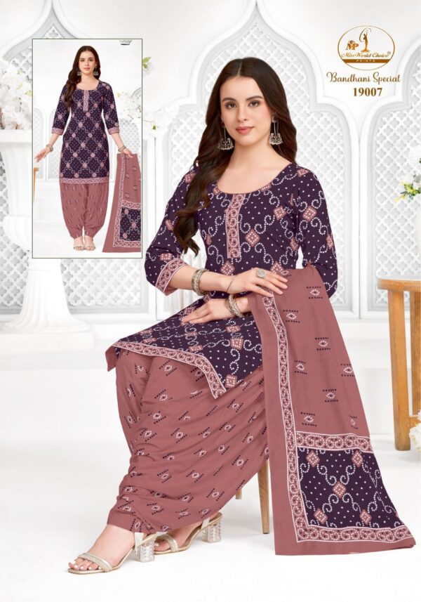 Miss World Bandhani Special Vol-19 series 19001-19010 pure cotton readymade suit Rehmat Boutique