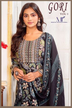 MOKSH GORI VOL-1 SERIES 1431 to 1434 KURTI PENT DUPATTA SET IN WHOLESALE SURAT Rehmat Boutique