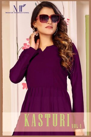 Home Rehmat Boutique Buy Ethnic Suits Online for Weddings moksh kasturi vol 1 series 371-374 Heavy Georgette with Choli inner Stitched nayra style kurti Rehmat Boutique