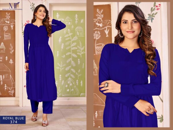 moksh kasturi vol 1 series 371-374 Heavy Georgette with Choli inner Stitched nayra style kurti Rehmat Boutique