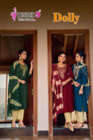 mystic9 dolly vol 8 series 6001-6008 rayon dobby wholesale suit Rehmat Boutique
