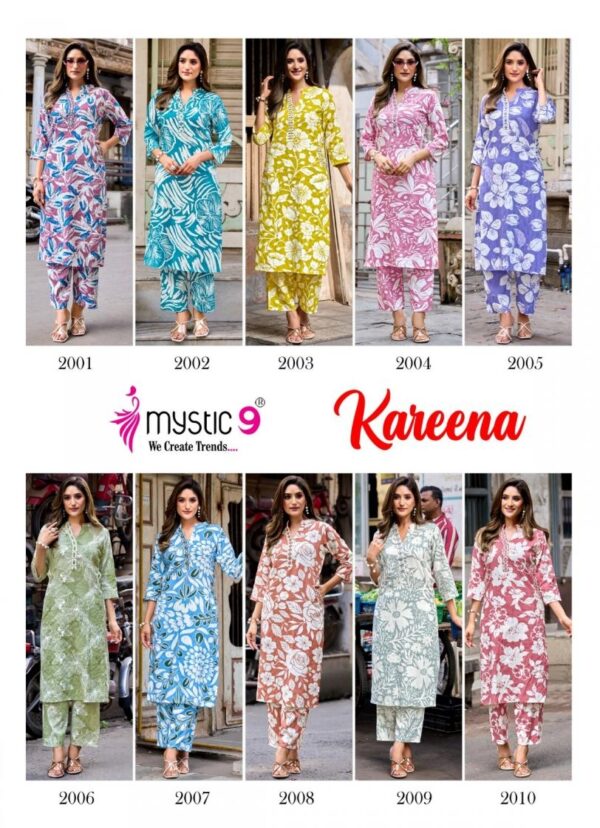 mystic9 kareena vol 2 series 2001 to 2010 rayon katha print stitched coord set in wholesale surat Rehmat Boutique
