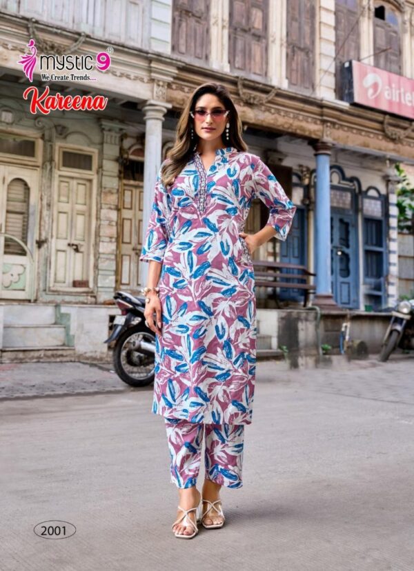 mystic9 kareena vol 2 series 2001 to 2010 rayon katha print stitched coord set in wholesale surat Rehmat Boutique
