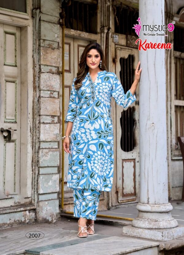 mystic9 kareena vol 2 series 2001 to 2010 rayon katha print stitched coord set in wholesale surat Rehmat Boutique