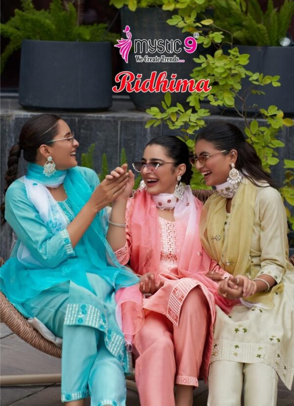 mystic9 ridhima vol 1 series 1001 to 1008 vertican dobby readymade stylish suit in wholesale surat Rehmat Boutique