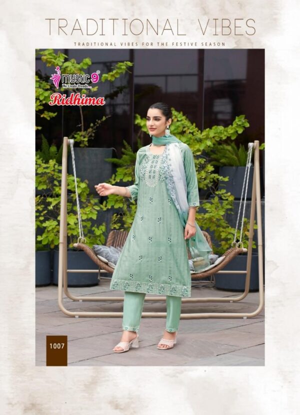 mystic9 ridhima vol 1 series 1001 to 1008 vertican dobby readymade stylish suit in wholesale surat Rehmat Boutique