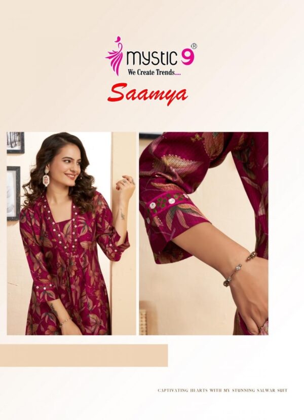 mystic9 saamya vol 1 series 1001 to 1010 elegance berlin foil readymade suit in wholesale surat Rehmat Boutique