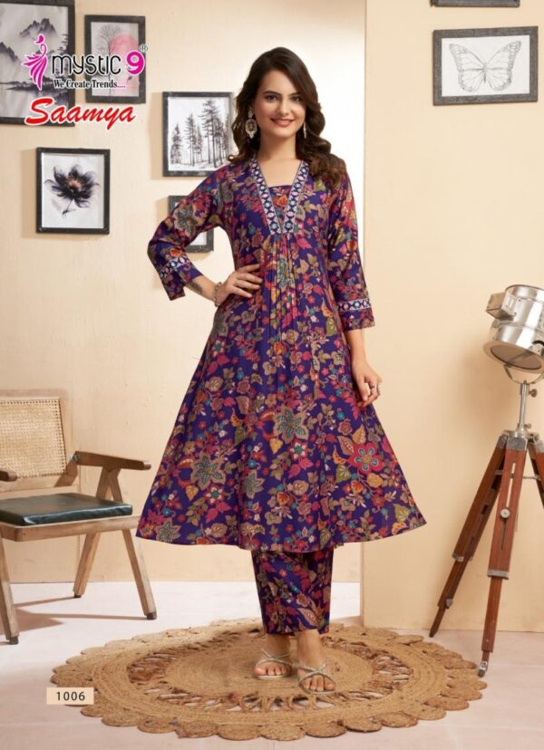 mystic9 saamya vol 1 series 1001 to 1010 elegance berlin foil readymade suit in wholesale surat Rehmat Boutique