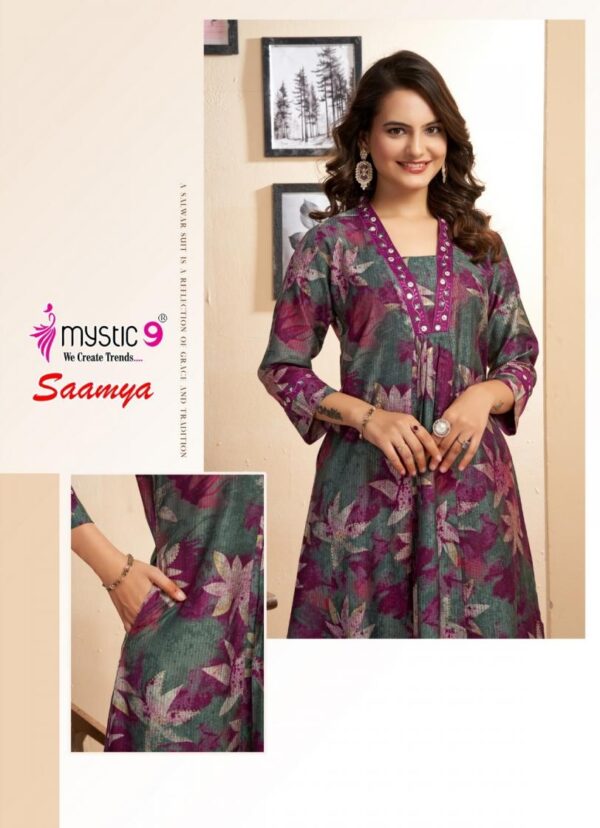 mystic9 saamya vol 1 series 1001 to 1010 elegance berlin foil readymade suit in wholesale surat Rehmat Boutique
