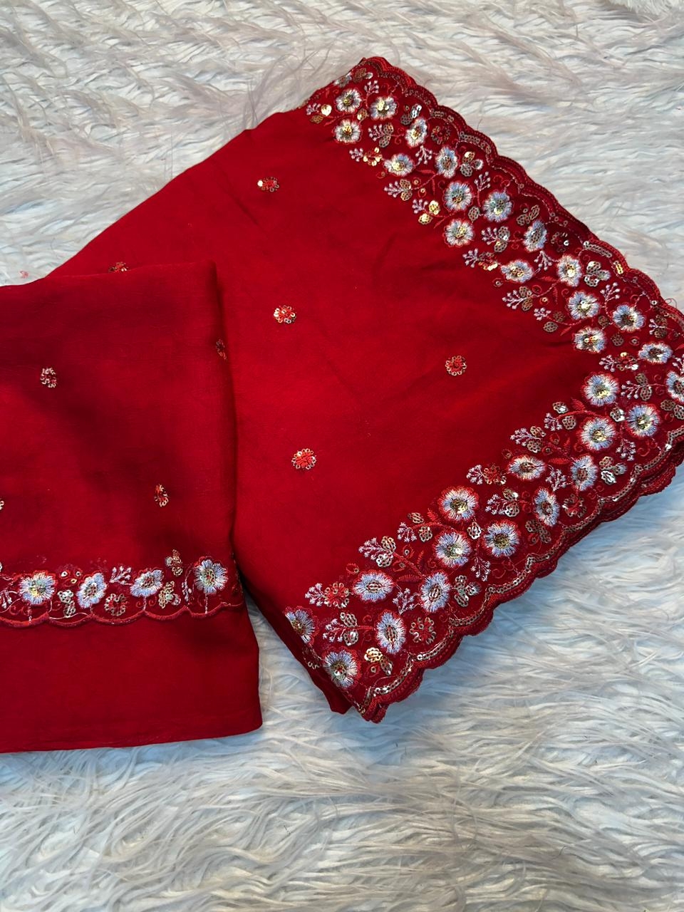 New Arrivals -032 Soft Crush Silk Fabric Saree With Fancy Sequince & Thread Rehmat Boutique New Arrivals -032 Soft Crush Silk Fabric Saree With Fancy Sequince & Thread Rehmat Boutique