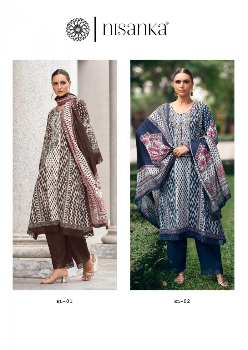 nisanka the hermitage shop elahe series 01 to 04 lawn cotton modern pakistani salwar kameez in wholesale surat Rehmat Boutique