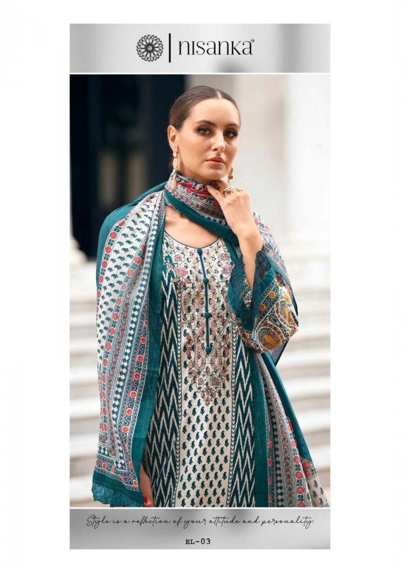 nisanka the hermitage shop elahe series 01 to 04 lawn cotton modern pakistani salwar kameez in wholesale surat Rehmat Boutique
