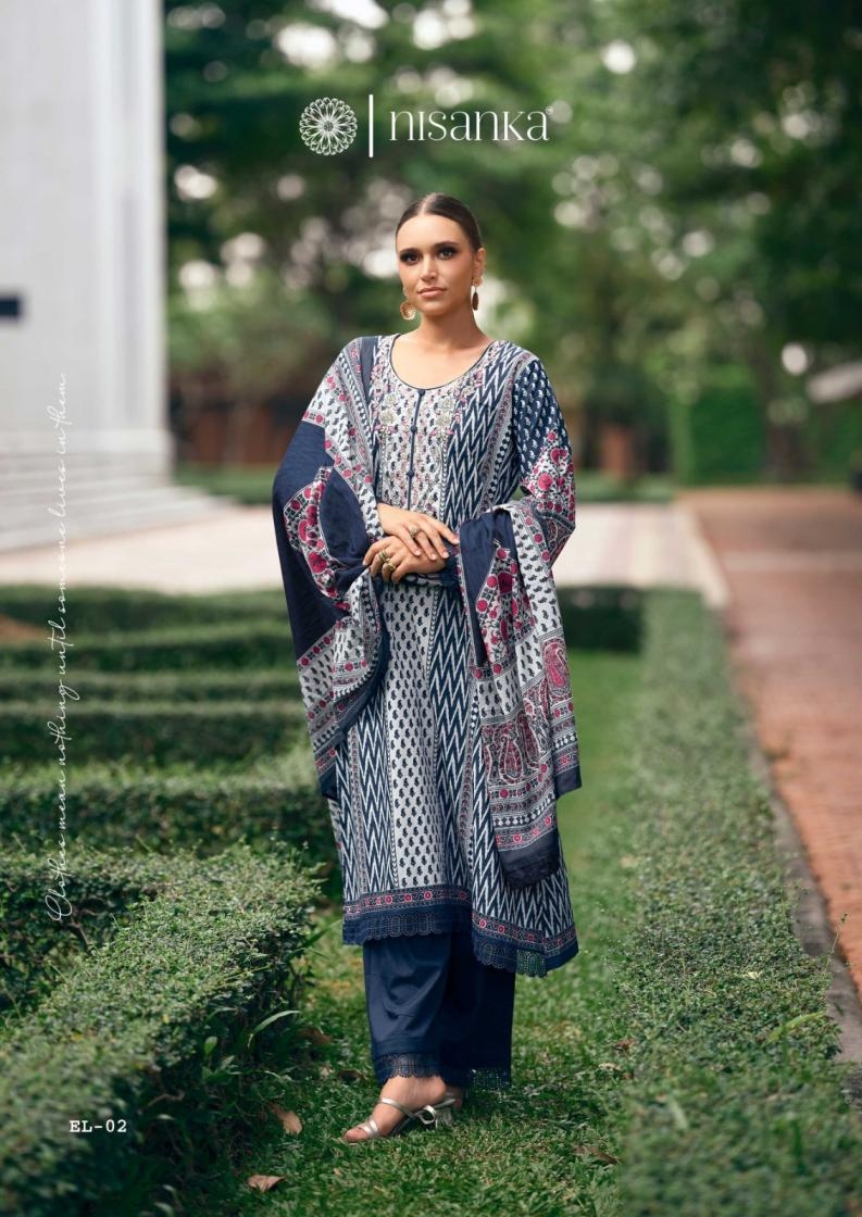nisanka the hermitage shop elahe series 01 to 04 lawn cotton modern pakistani salwar kameez in wholesale surat Rehmat Boutique