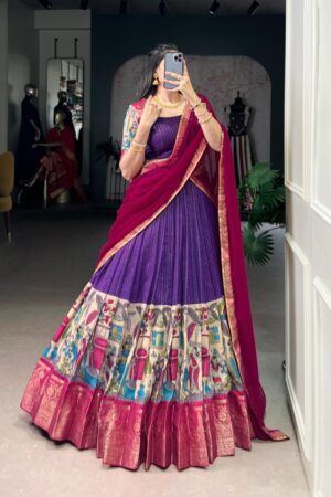 nitriya lnb1242 poly chanderi stitch lehenga unstitch blouse with dupatta Rehmat Boutique