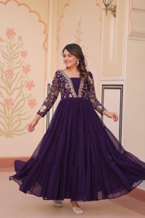 p r clothing lw 9237 faux blooming readymade anarkali party wear gown in wholesale surat Rehmat Boutique