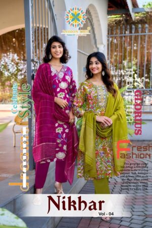 passion tree nikhar vol 4 series 4001-4008 heavy rayon wholesale readymade suit Rehmat Boutique