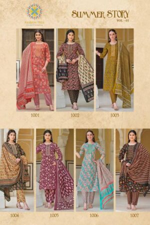 passion tree summer story vol 1 series 1001-1007 COTTON Wholesale Salwar Kameez in Surat Rehmat Boutique