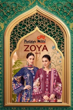Patidar Mill Zoya vol 5 series 5001-5008 Pure Cotton wholesale readymade suit Rehmat Boutique