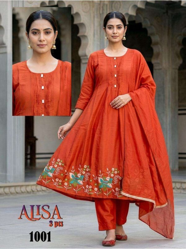 pr alisa series 1001 to 1008 amazing mul chanderi readymade suit in wholesale surat Rehmat Boutique