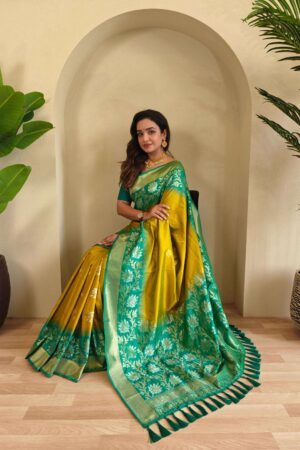 pr clothing fulpati dual tone silk attractive look saree in wholesale surat Rehmat Boutique