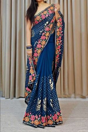 pr ds 629 georgette heavy sequence work festival wear saree Rehmat Boutique