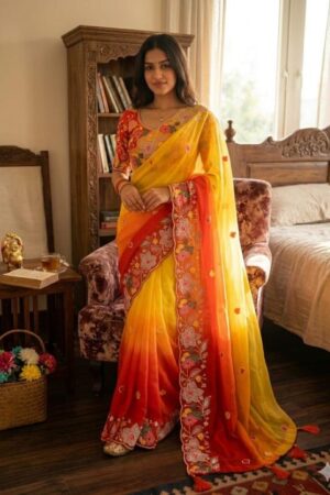 pr ds 690 georgette hit design saree in wholesale surat Rehmat Boutique