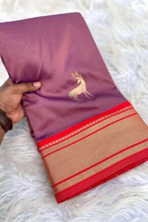 pr hiran soft silk weaving hit design saree in wholesale surat Rehmat Boutique