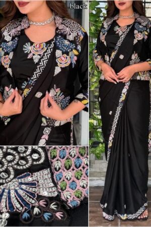 pr jessica bsy satin designer saree stitch blouse & jackets in wholesale surat Rehmat Boutique