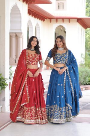 pr ka 5062 vichitra silk fashionable stitch lehenga unstitch choli dupatta in wholesale surat Rehmat Boutique