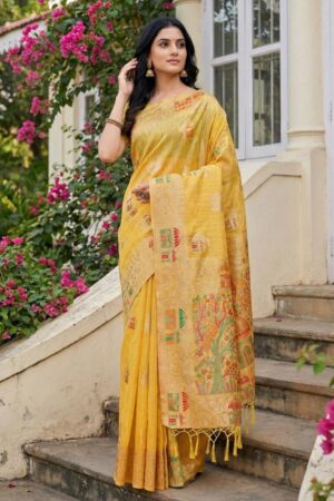 pr LINEN GRACE fancy designer Soft LINEN COTTON fabric saree wholesale with Fancy latkan Rehmat Boutique