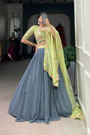 PR LNB1402 Georgette Sequins Work Festive Wholesale Readymade Lehenga with Unstitched Blouse in Surat Rehmat Boutique