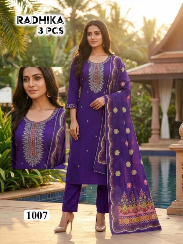pr radhika series 1001 to 1008 vartican fully stitch casual salwar suit in wholesale surat Rehmat Boutique
