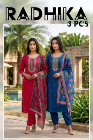 pr radhika series 1001 to 1008 vartican fully stitch casual salwar suit in wholesale surat Rehmat Boutique