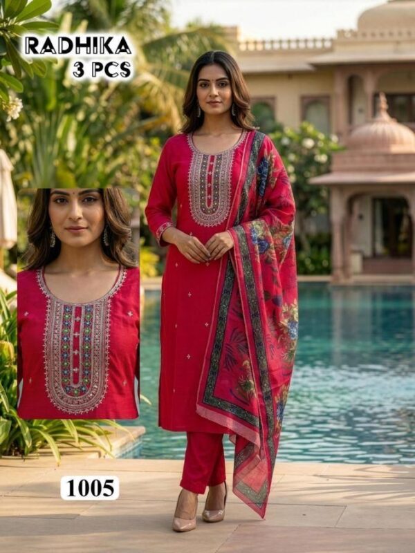 pr radhika series 1001 to 1008 vartican fully stitch casual salwar suit in wholesale surat Rehmat Boutique