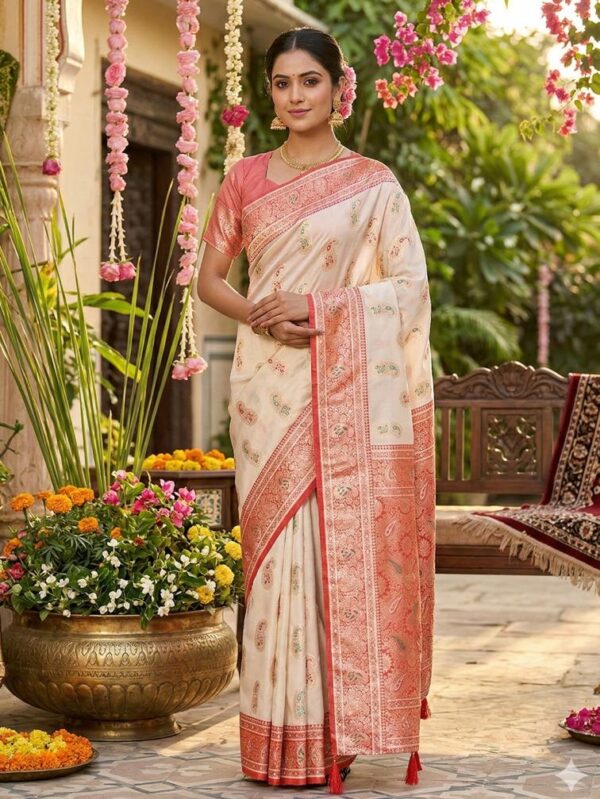 Pr RASHMIKA SILK fancy designer Soft Silk Blend fabric with Fancy latkan saree in wholesale surat Rehmat Boutique