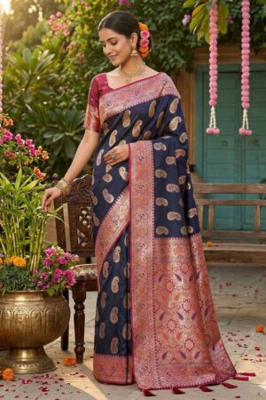 Pr RASHMIKA SILK fancy designer Soft Silk Blend fabric with Fancy latkan saree in wholesale surat Rehmat Boutique