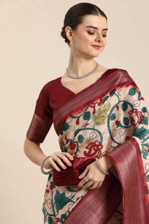 pr ynf7015 Dola Silk Printed With Zari Border saree Rehmat Boutique